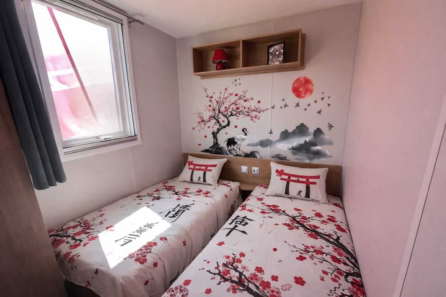 Chambre enfants mobil-home La Palmyre 2 lits